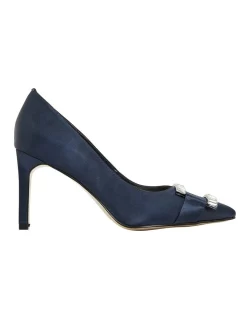 Flash Sale 🛒 Alan Pinkus Ruby Navy Satin Heeled 👟 Shoes 👏