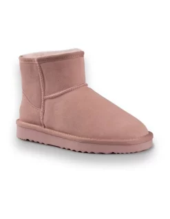 Cheapest 🥰 AUS WOOLI UGG SHORT SHEEPSKIN ANKLE BOOT Pale Pink 😉