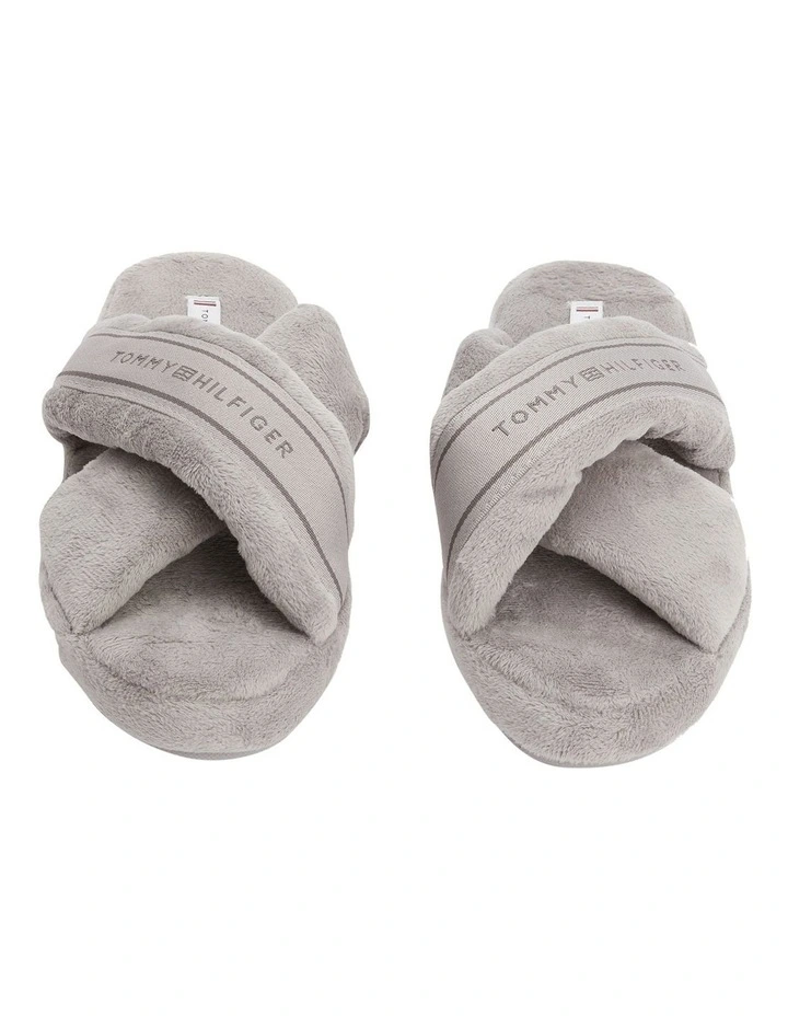 Best Pirce π Tommy Hilfiger Logo Tape Strap Slippers In Grey 𧨠- Image 5