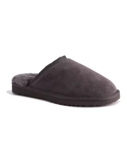 Buy 😀 Aus Wooli Ugg Sheepskin Wool Dark Grey Slippers 🥰