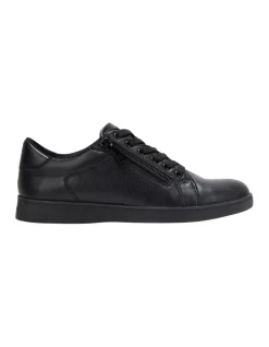 Brand new 🌟 Hush Puppies Mimosa Black Leather Zip Up 👟 Sneaker 👏