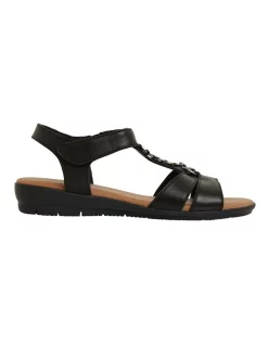 Brand new ⌛ Active Flex By Easy Steps Baleno 🩴 Sandals In Black Leather 🎉