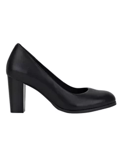 Cheapest 🌟 Hush Puppies The Tall Pump Black Leather 👠 Heels 🔔