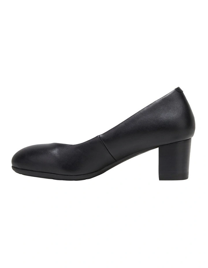 Discount βοΈ Hush Puppies The Block Heel Black Leather Heeled π Shoes 𧨠- Image 3
