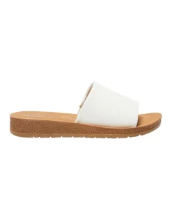 Hot Sale 🌟 Wide Steps Enid 🩴 Sandals In White Smooth ⌛