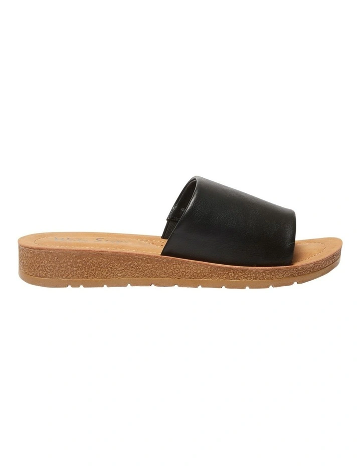 Best Sale โ๏ธ Wide Steps Enid ๐ฉด Sandals In Black Smooth ๐