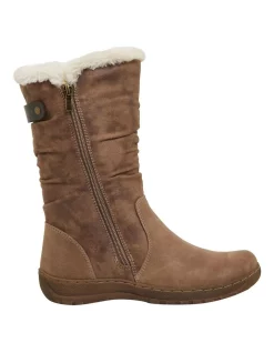 Best deal 👍 Easy Steps Element Taupe Micro 🥾 Boots 👍