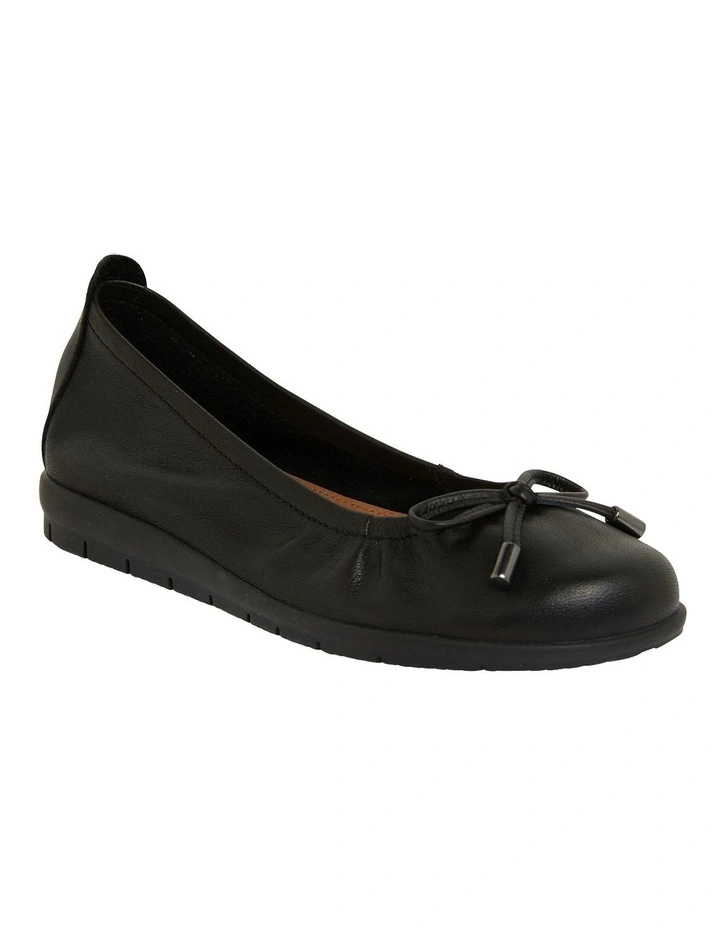 Hot Sale π₯ Active Flex By Easy Steps Barton Flat π Shoes In Black Leather β¨ - Image 2