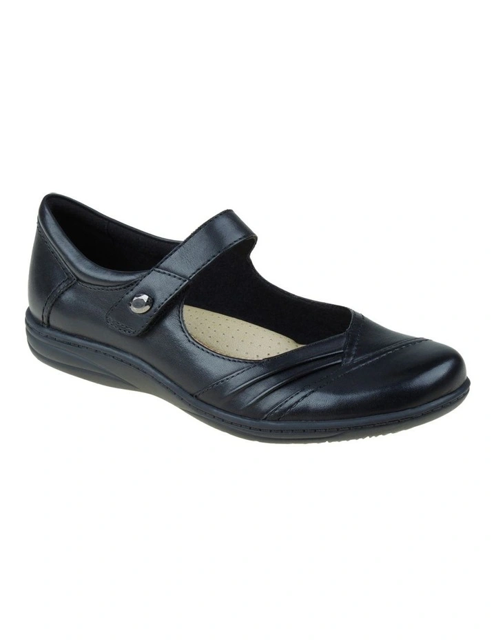 Best deal π Planet π Shoes Jamie Black Leather Strapped Flats π - Image 3