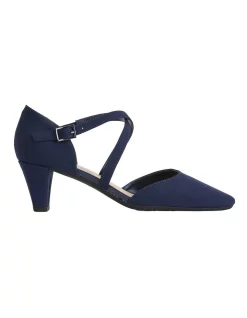 Best Sale 👏 Easy Steps Adison Navy Fabric Heeled 👟 Shoes 😍