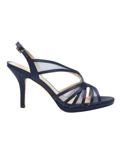 Promo 😀 NINA Bess 🩴 Sandals In New Navy Satin 👏