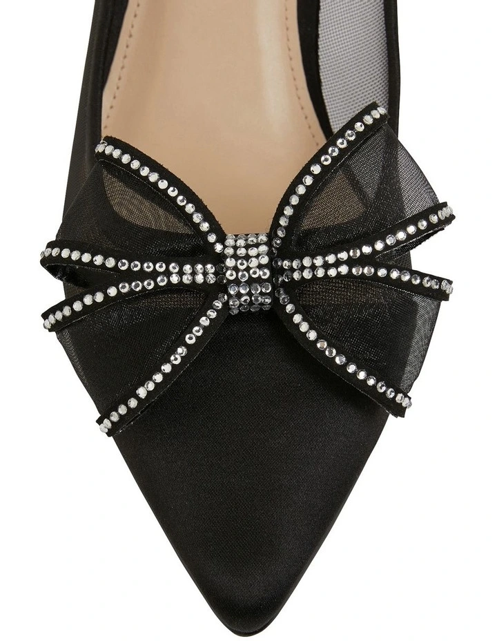 Discount π NINA Brite Black Satin Heeled π Shoes π€© - Image 6